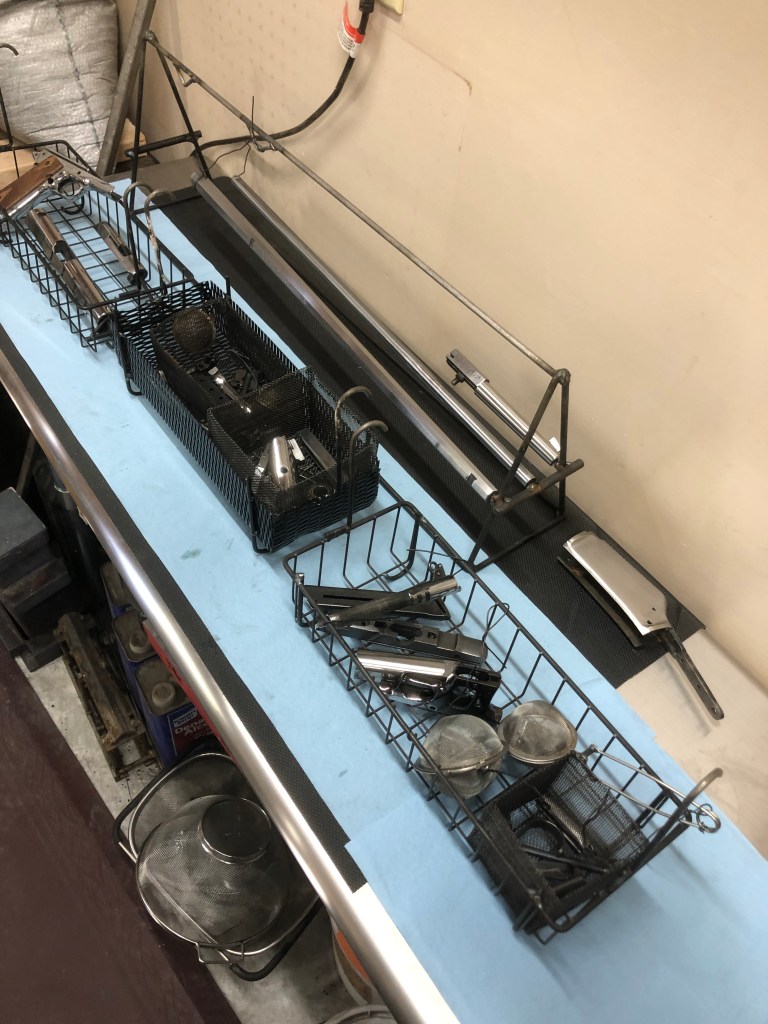 Racks ready for bluing