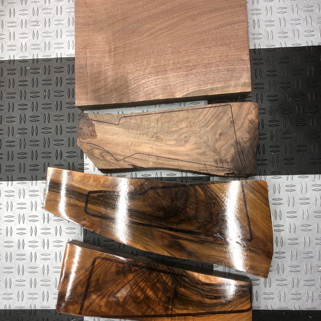 black, clario and English Walnut